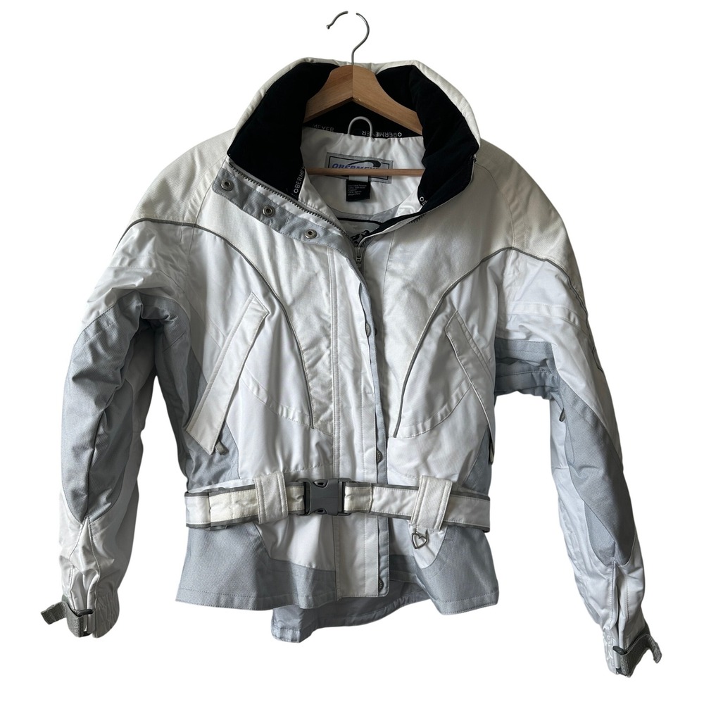 Obermeyer Ridgeline Womens 12P White Silver Waterproof Belted Ski Jacket CZV